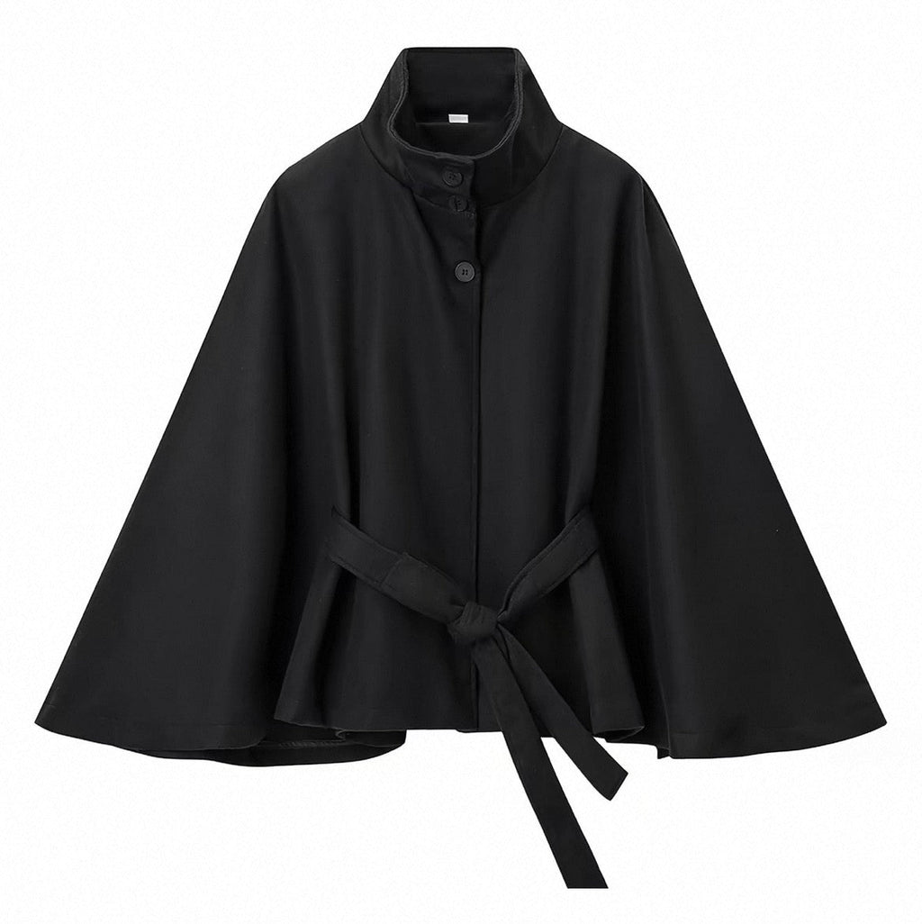 BELTED CAPE JACKET